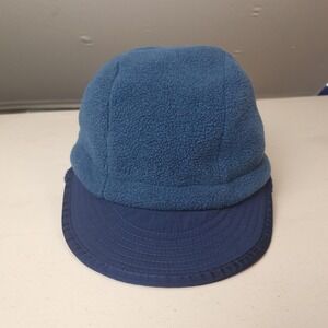 Vntg Patagonia Duckbill Hat Cap Mens Medium Blue Synchilla Fleece Earflap 90s
